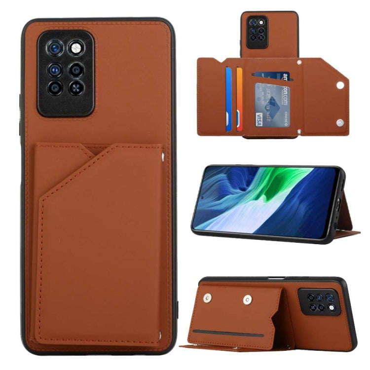 For Infinix Note 10 Pro Skin Feel PU + TPU + PC Phone Case(Brown)
