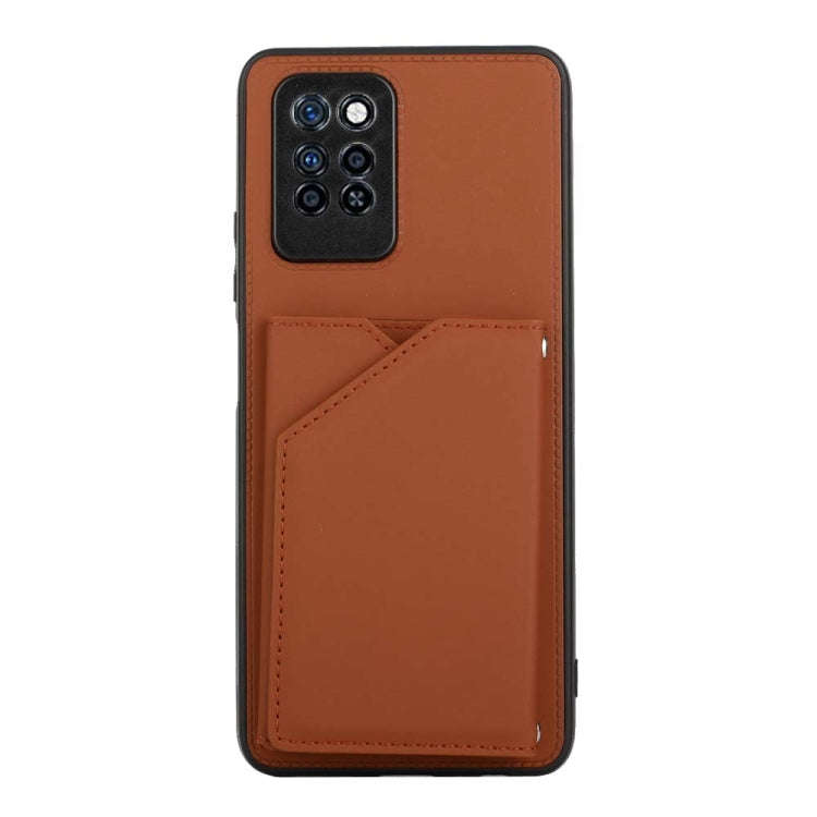 For Infinix Note 10 Pro Skin Feel PU + TPU + PC Phone Case(Brown)