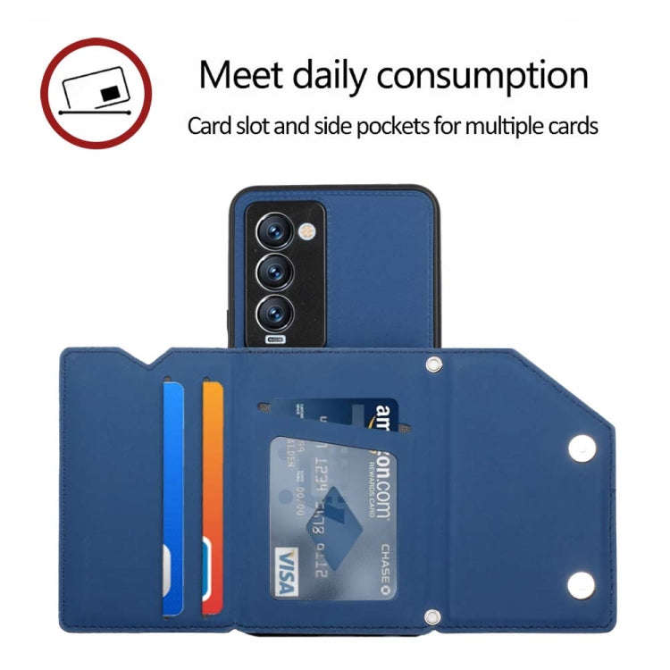 For Tecno Camon 18 Premier Skin Feel PU + TPU + PC Phone Case(Blue)