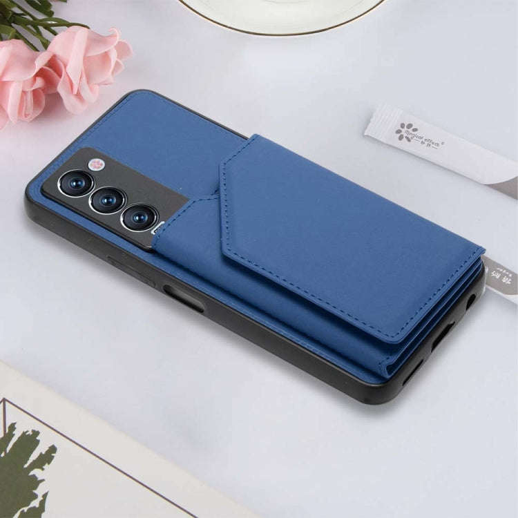 For Tecno Camon 18 Premier Skin Feel PU + TPU + PC Phone Case(Blue)