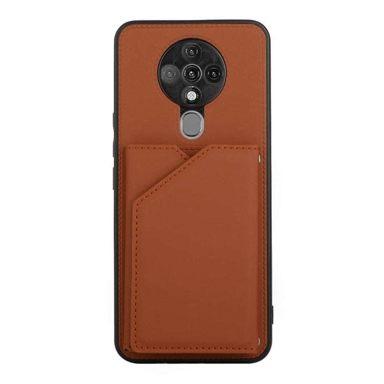 For Tecno Spark 6 Skin Feel PU + TPU + PC Phone Case(Brown)