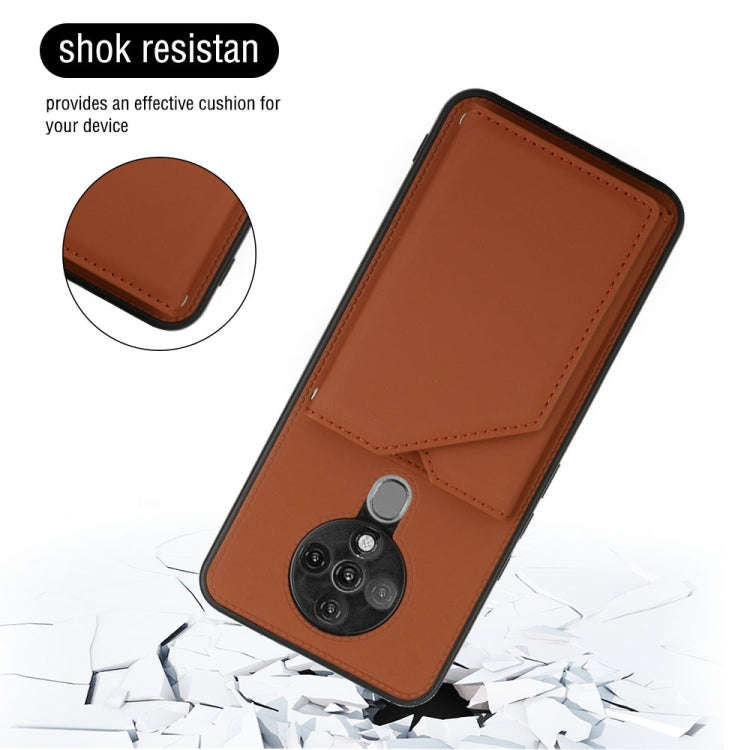 For Tecno Spark 6 Skin Feel PU + TPU + PC Phone Case(Brown)