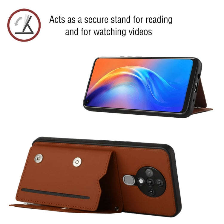 For Tecno Spark 6 Skin Feel PU + TPU + PC Phone Case(Brown)
