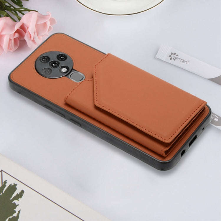 For Tecno Spark 6 Skin Feel PU + TPU + PC Phone Case(Brown)