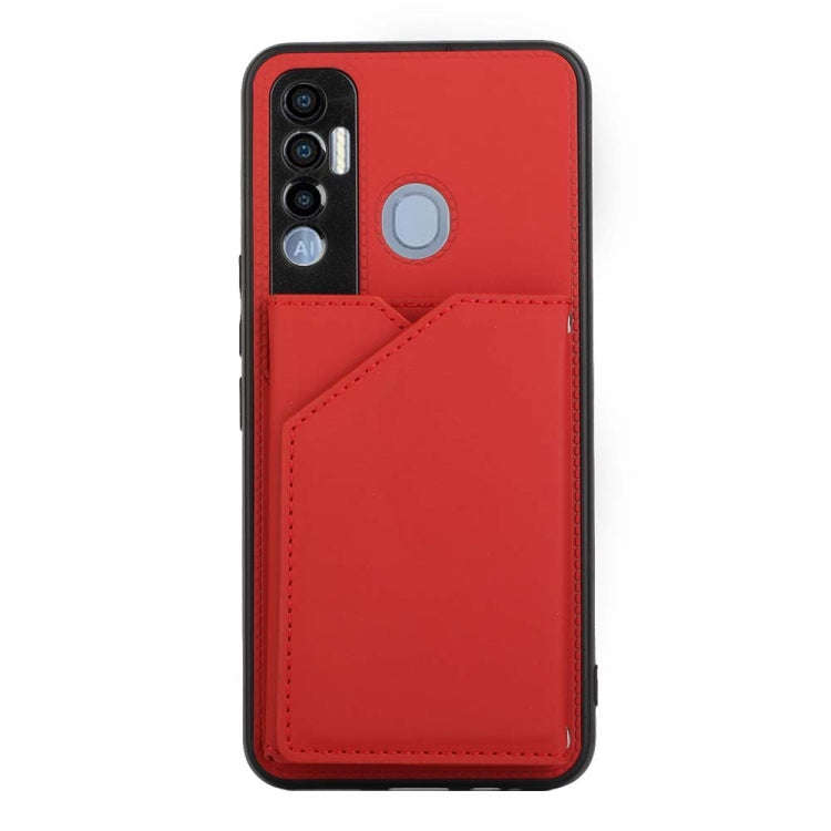 For Tecno Spark 7 Pro Skin Feel PU + TPU + PC Phone Case(Red)