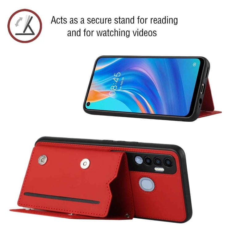 For Tecno Spark 7 Pro Skin Feel PU + TPU + PC Phone Case(Red)