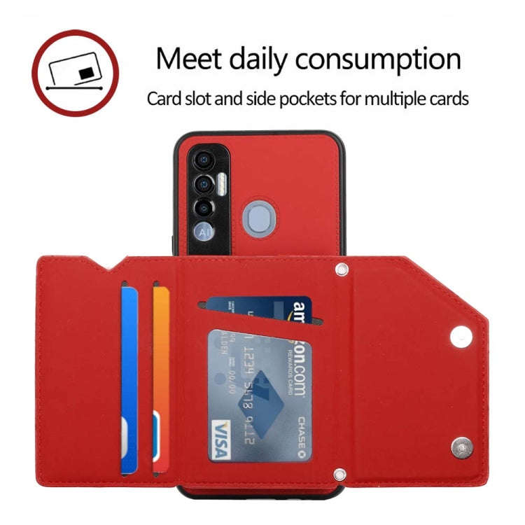 For Tecno Spark 7 Pro Skin Feel PU + TPU + PC Phone Case(Red)