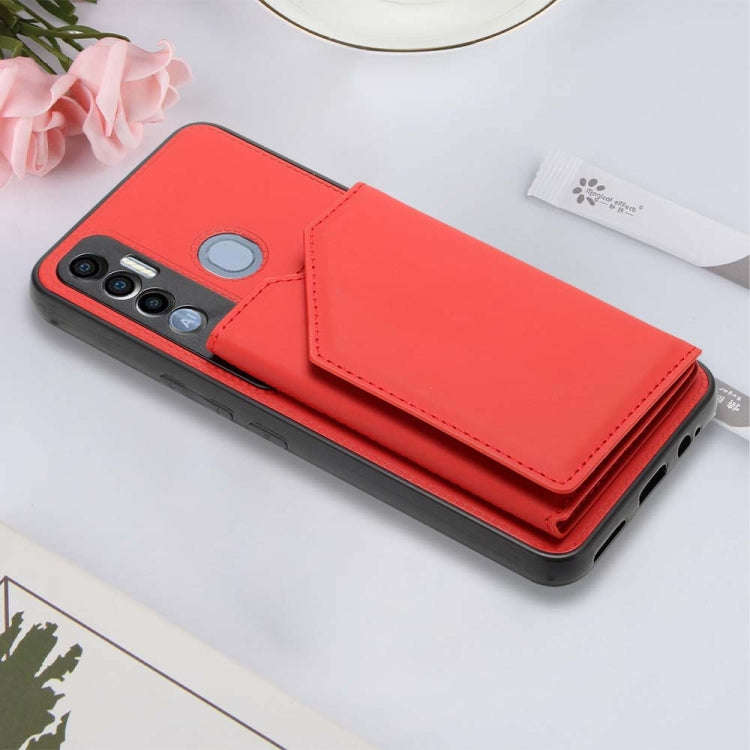 For Tecno Spark 7 Pro Skin Feel PU + TPU + PC Phone Case(Red)
