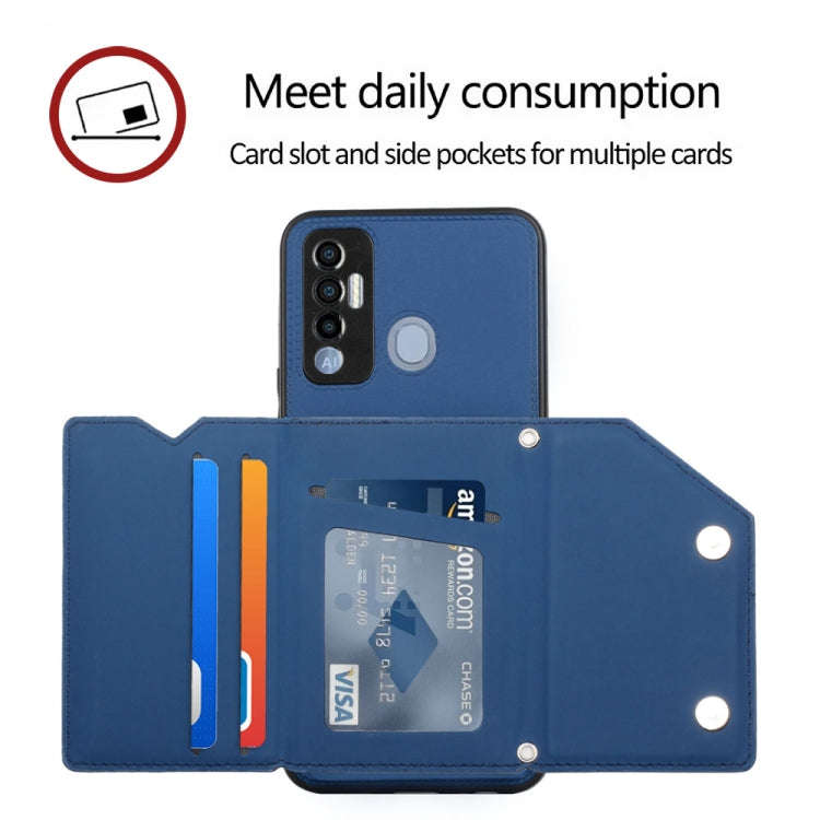 For Tecno Spark 7P Skin Feel PU + TPU + PC Phone Case(Blue)
