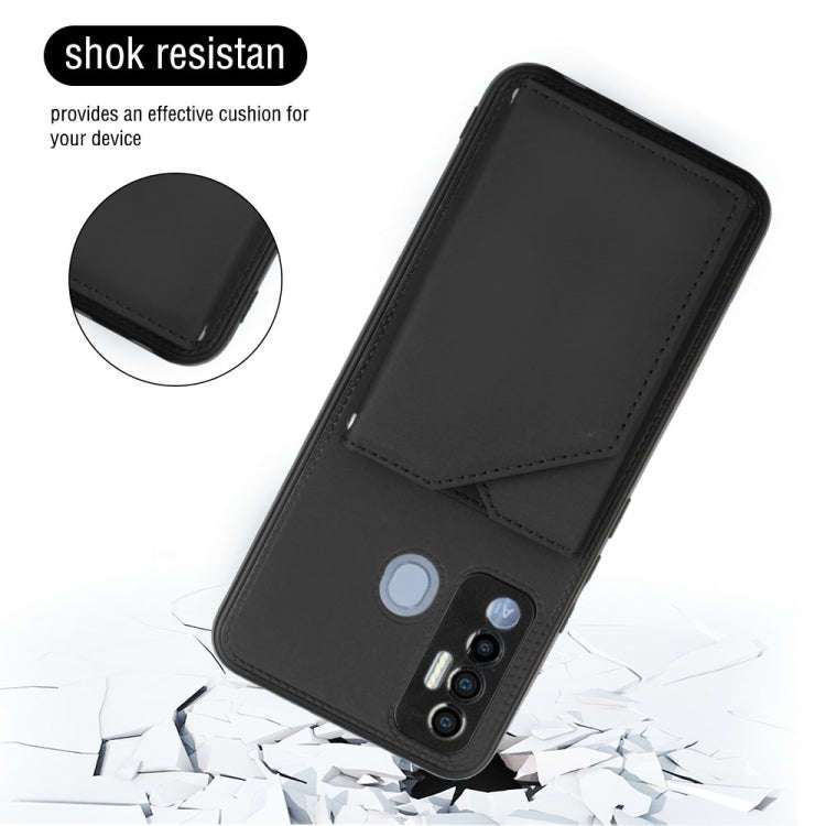 For Tecno Spark 7P Skin Feel PU + TPU + PC Phone Case(Black)