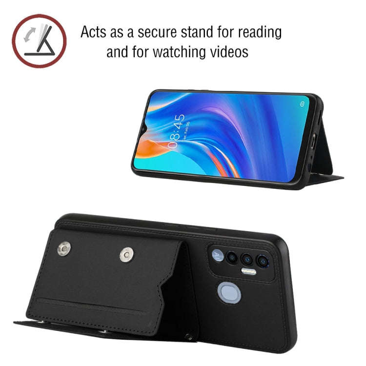 For Tecno Spark 7P Skin Feel PU + TPU + PC Phone Case(Black)