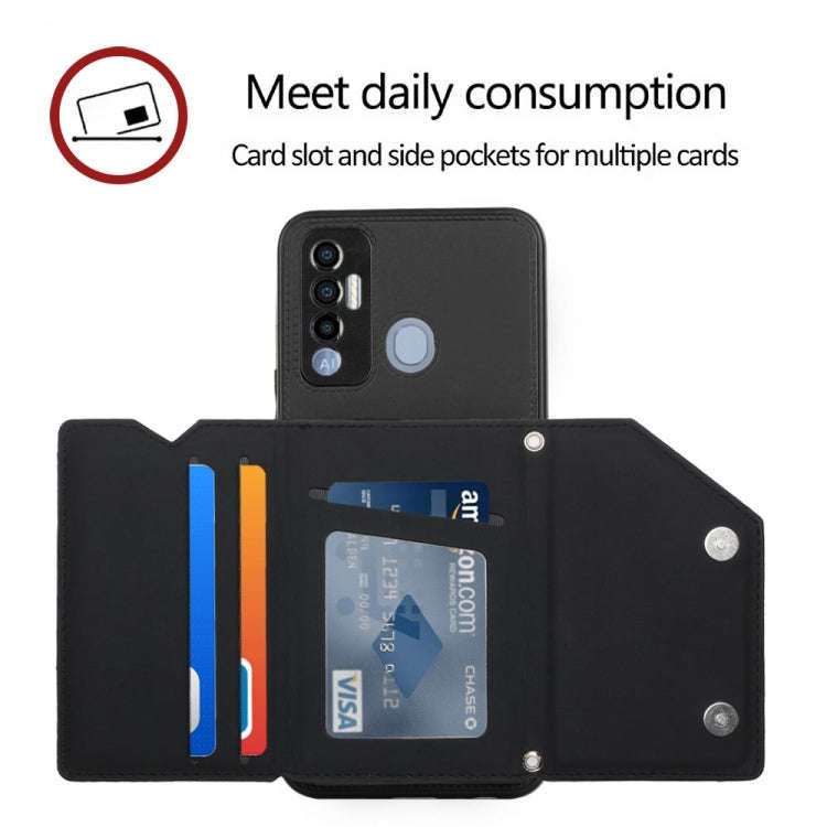 For Tecno Spark 7P Skin Feel PU + TPU + PC Phone Case(Black)