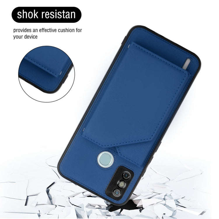 For Tecno Spark 6 Go / Go 2020 Skin Feel PU + TPU + PC Phone Case(Blue)
