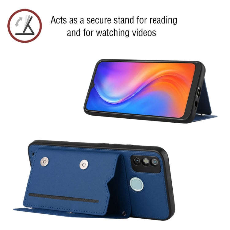 For Tecno Spark 6 Go / Go 2020 Skin Feel PU + TPU + PC Phone Case(Blue)