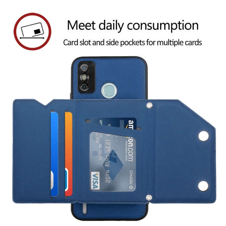 For Tecno Spark 6 Go / Go 2020 Skin Feel PU + TPU + PC Phone Case(Blue)