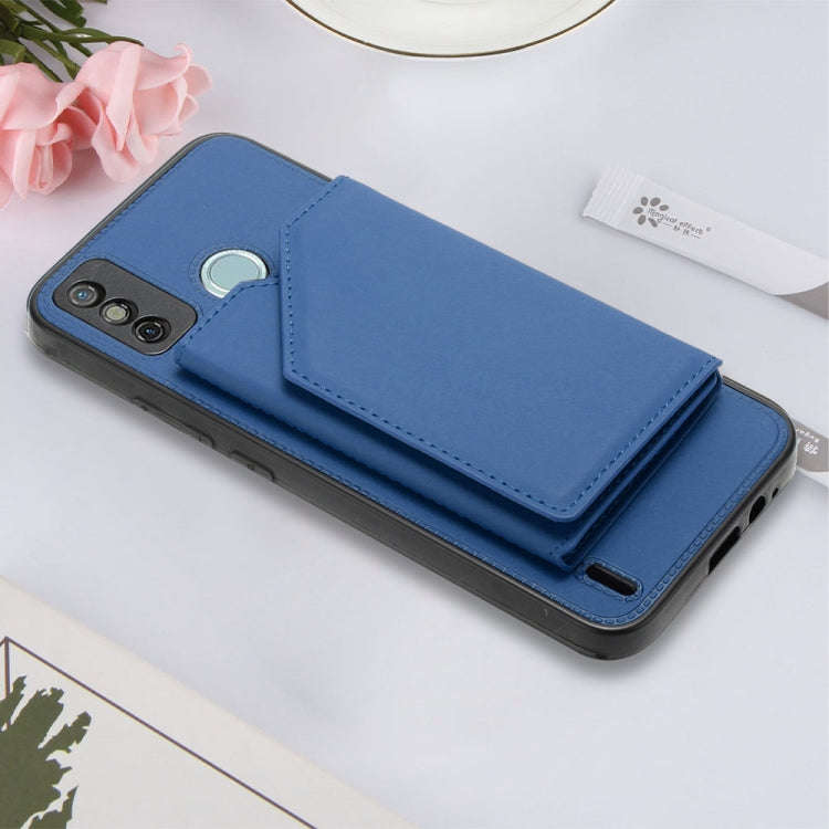 For Tecno Spark 6 Go / Go 2020 Skin Feel PU + TPU + PC Phone Case(Blue)