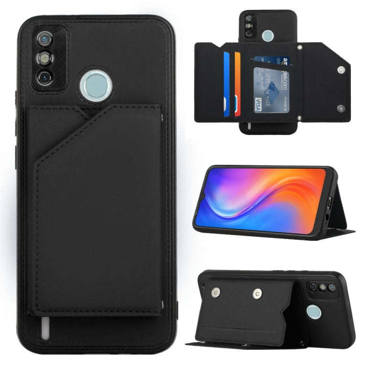 For Tecno Spark 6 Go / Go 2020 Skin Feel PU + TPU + PC Phone Case(Black)