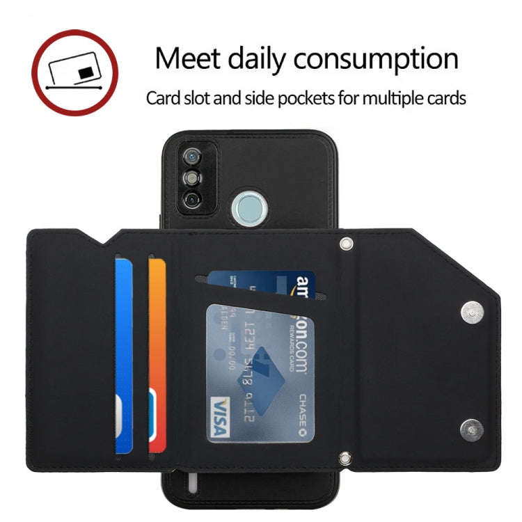 For Tecno Spark 6 Go / Go 2020 Skin Feel PU + TPU + PC Phone Case(Black)