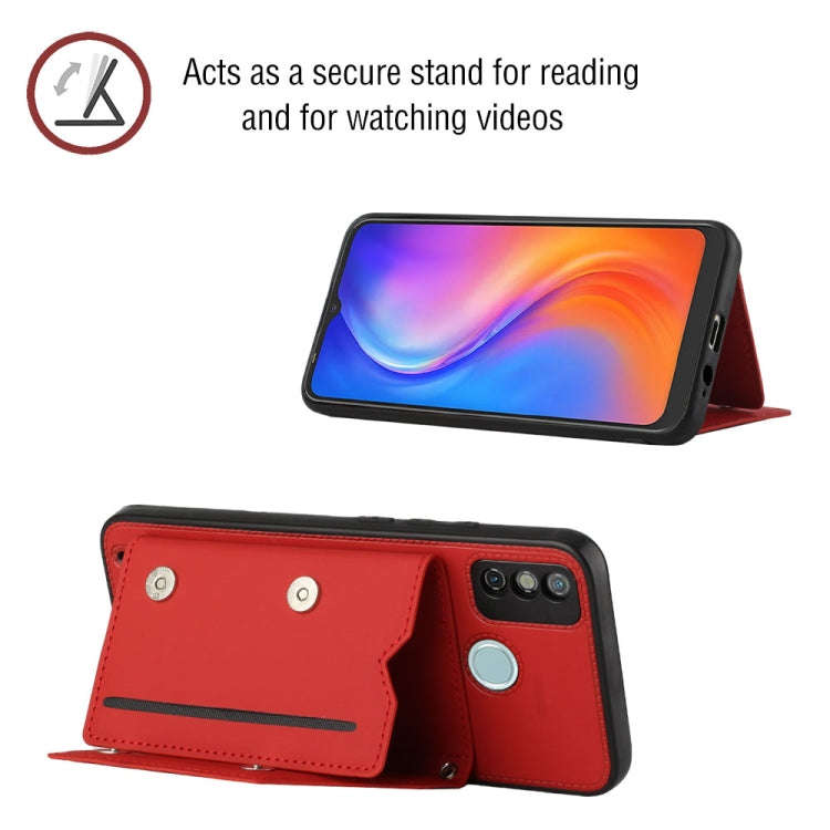 For Tecno Spark 6 Go / Go 2020 Skin Feel PU + TPU + PC Phone Case(Red)
