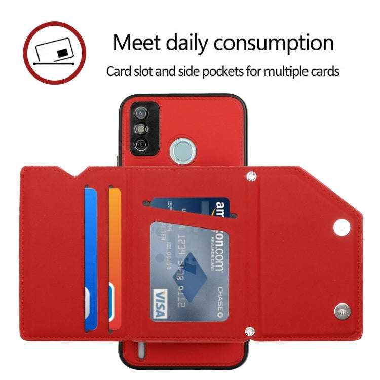 For Tecno Spark 6 Go / Go 2020 Skin Feel PU + TPU + PC Phone Case(Red)