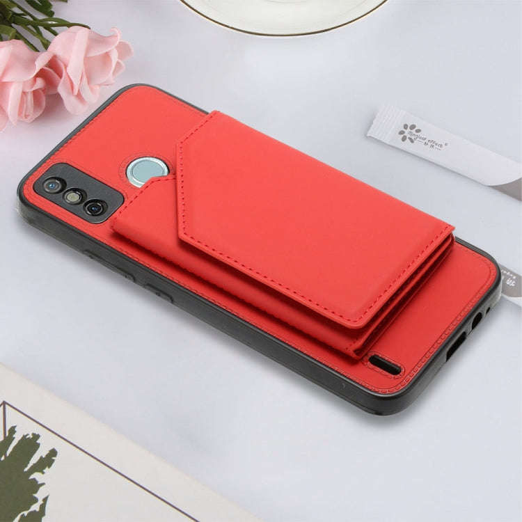 For Tecno Spark 6 Go / Go 2020 Skin Feel PU + TPU + PC Phone Case(Red)