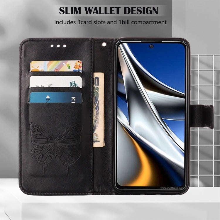 For Infinix Hot 11s NFC Embossed Butterfly Leather Phone Case(Black)