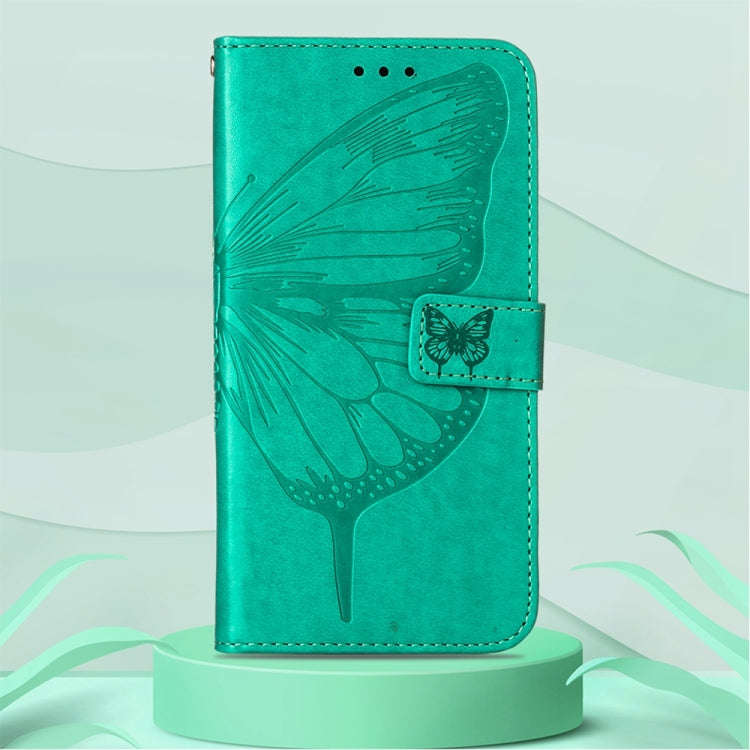 For Infinix Note 11 Embossed Butterfly Leather Phone Case(Green)