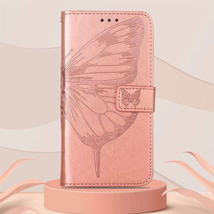 For Infinix Note 11 Embossed Butterfly Leather Phone Case(Rose Gold)