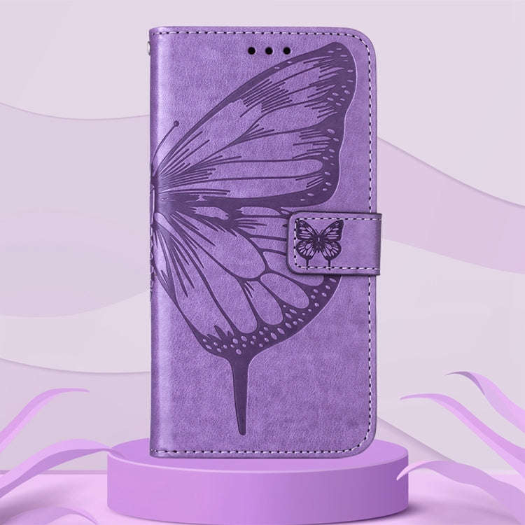 For Infinix Note 11i Embossed Butterfly Leather Phone Case(Light Purple)