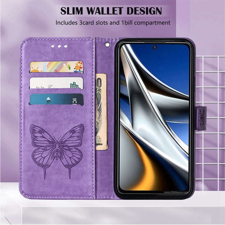 For Infinix Note 11S / Note 11 Pro Embossed Butterfly Leather Phone Case(Light Purple)