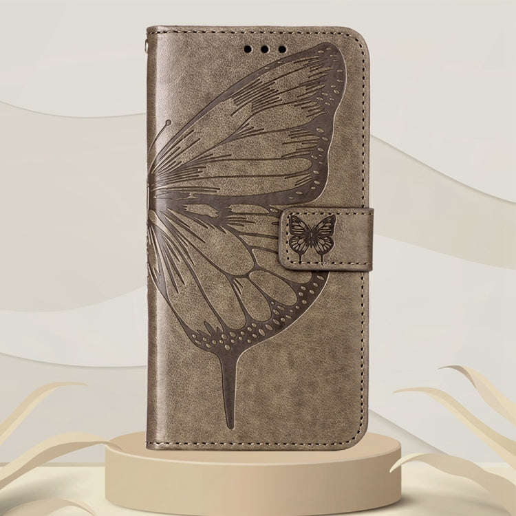 For Infinix Zero X Neo Embossed Butterfly Leather Phone Case(Grey)