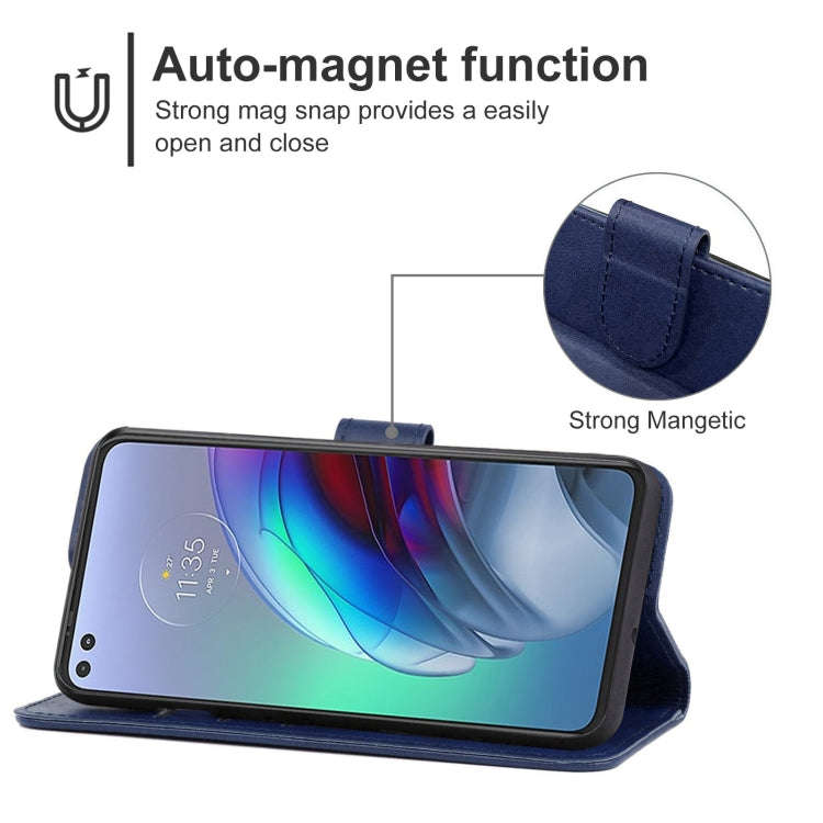 For Motorola Moto Edge S / G100 Leather Phone Case(Blue)