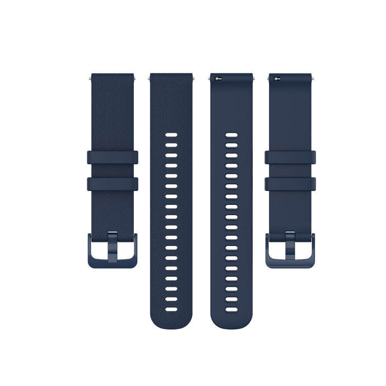 For Garmin Active Small Plaid Silicone Watch Band(Navy Blue)