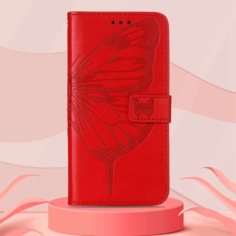For Tecno Pova Neo Embossed Butterfly Leather Phone Case(Red)