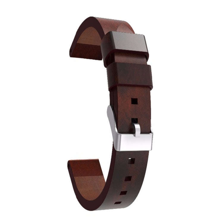 For Garmin Fenix 5S (Not Quick Release) Leather Watch Band(Coffee)