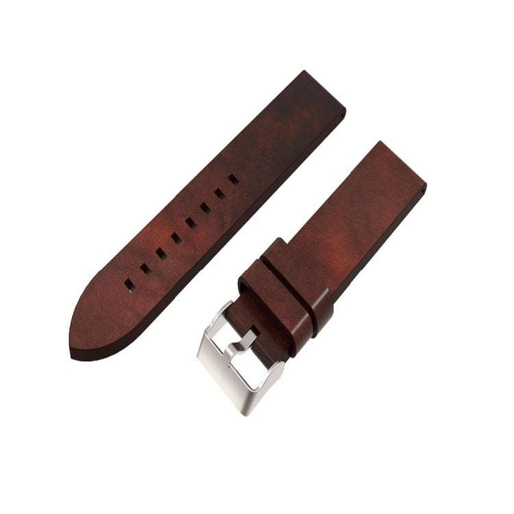 For Garmin Fenix 5S (Not Quick Release) Leather Watch Band(Coffee)