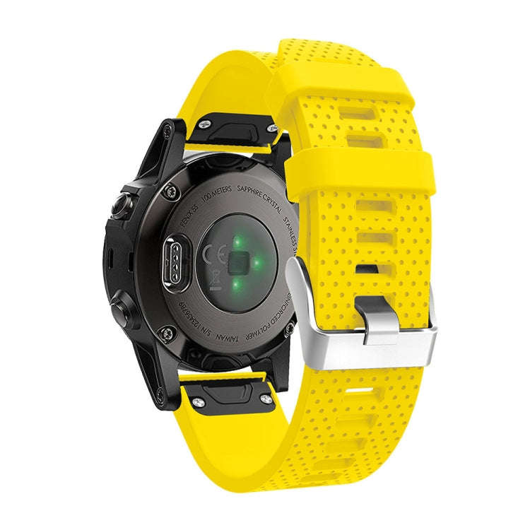 For Garmin Fenix 5S Silicone Watch Band(Yellow)