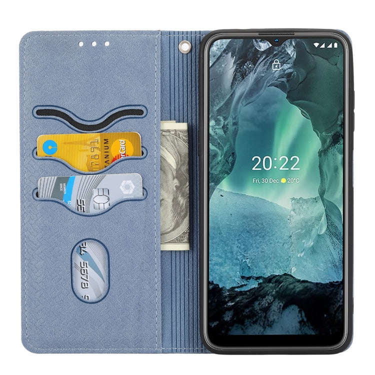 For Nokia G21 / G11 Woven Texture Stitching Magnetic PU Leather Phone Case(Grey)