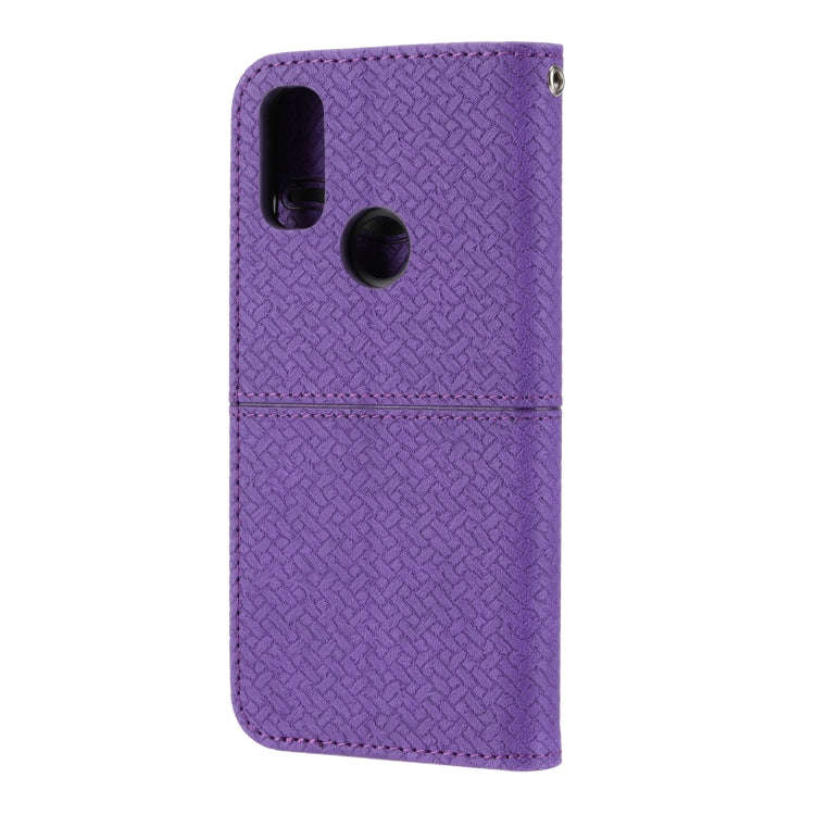 For Kyocera Android One S9 / Digno Sanga Edition Woven Texture Stitching Magnetic PU Leather Phon...