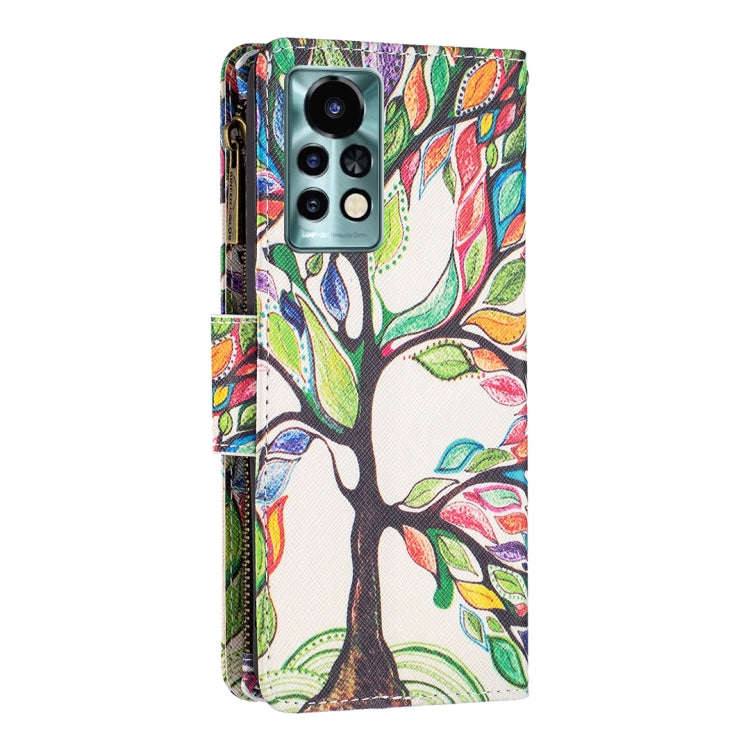 For Infinix Note 11 Pro Colored Drawing Pattern Zipper Leather Phone Case(Big Tree)