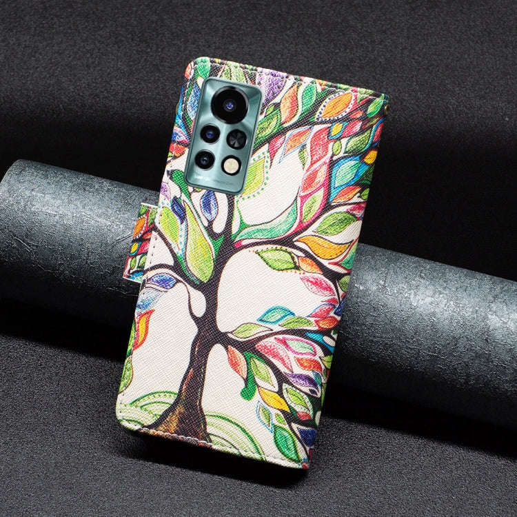For Infinix Note 11 Pro Colored Drawing Pattern Zipper Leather Phone Case(Big Tree)