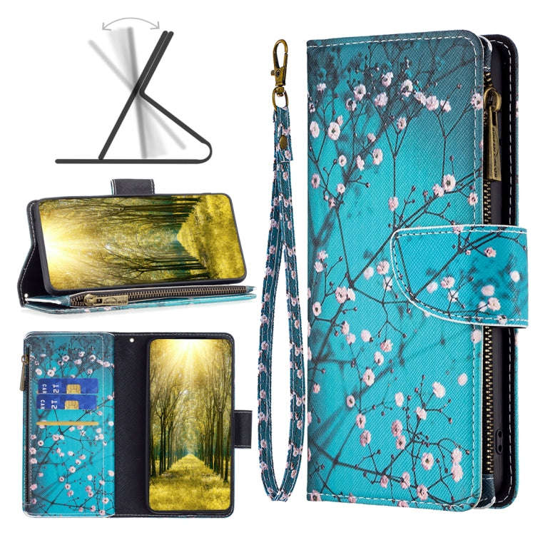 For Infinix Note 11 Pro Colored Drawing Pattern Zipper Leather Phone Case(Plum Blossom)