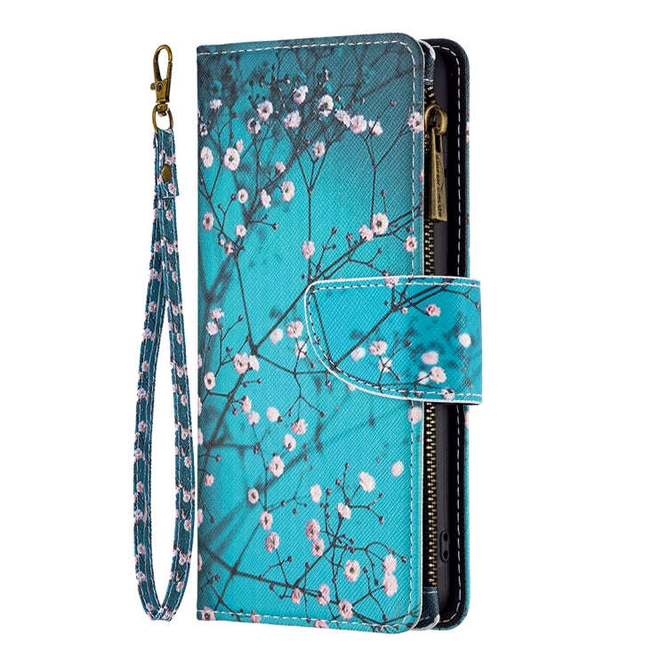 For Infinix Note 11 Pro Colored Drawing Pattern Zipper Leather Phone Case(Plum Blossom)