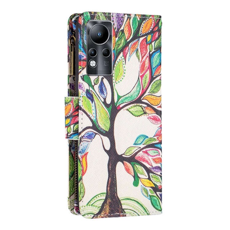 For Infinix Note 11 Colored Drawing Pattern Zipper Leather Phone Case(Big Tree)