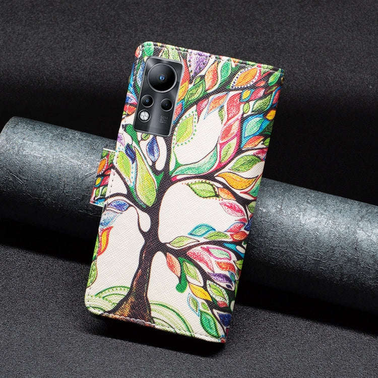 For Infinix Note 11 Colored Drawing Pattern Zipper Leather Phone Case(Big Tree)