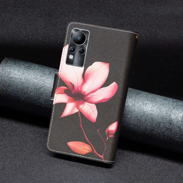 For Infinix Note 11 Colored Drawing Pattern Zipper Leather Phone Case(Lotus)