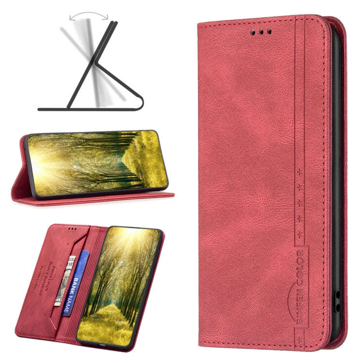 For Infinix Smart 6 Magnetic RFID Anti-Theft Leather Phone Case(Red)
