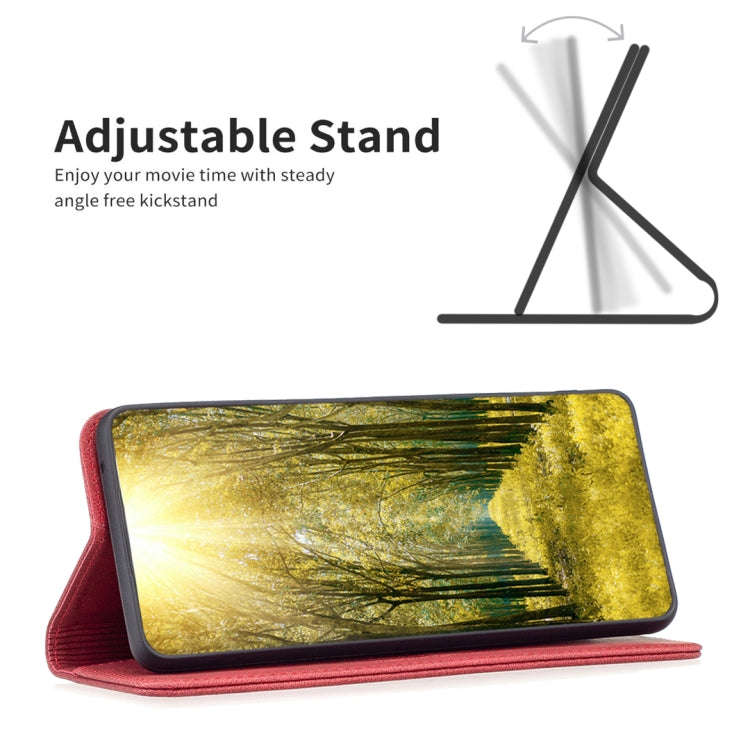 For Infinix Smart 6 Magnetic RFID Anti-Theft Leather Phone Case(Red)