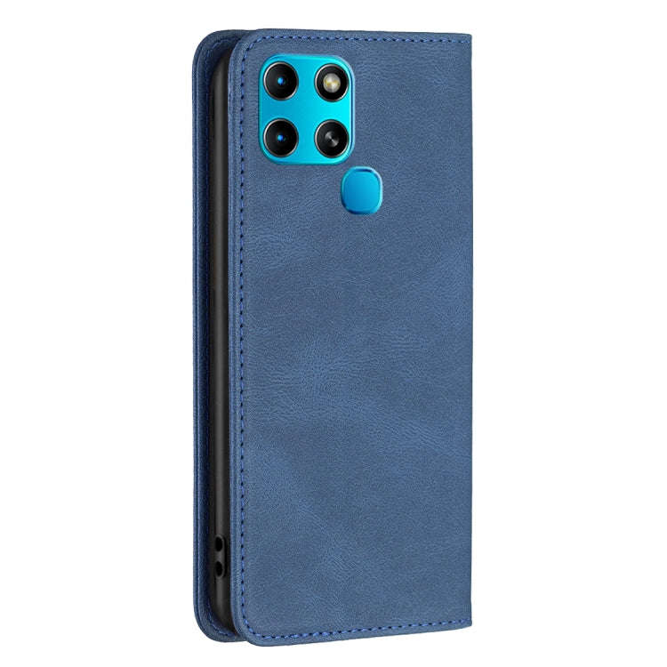 For Infinix Smart 6 Magnetic RFID Anti-Theft Leather Phone Case(Blue)