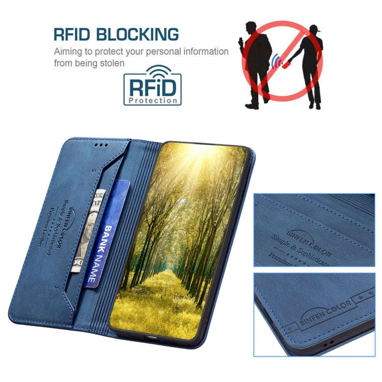 For Infinix Smart 6 Magnetic RFID Anti-Theft Leather Phone Case(Blue)